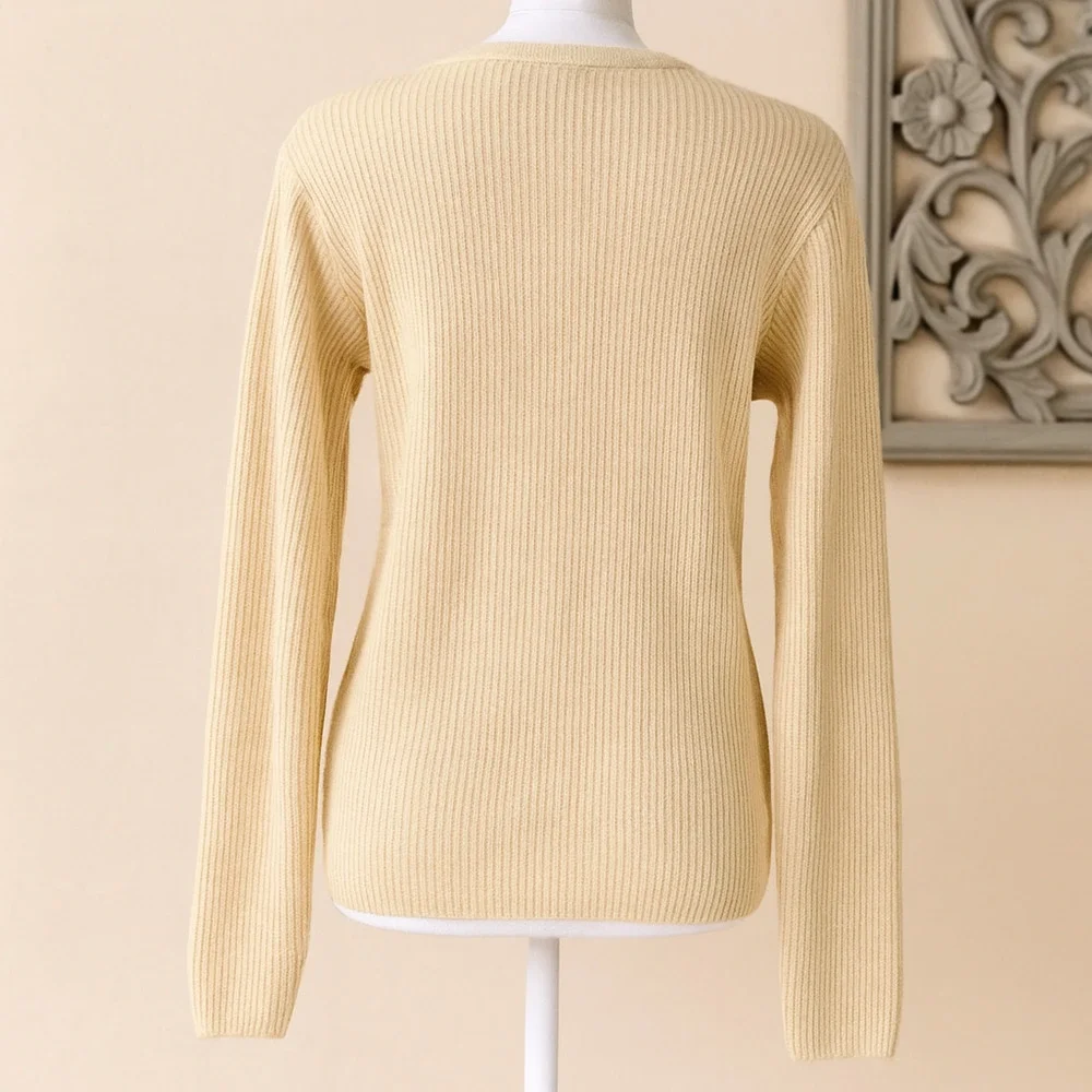 J.Crew 100% Ribbed Cashmere Sweater L Cabincore Soft Surrounding Nostalgic - Picture 2 of 16
